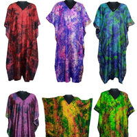 Caftán de Seda de Lujo para Mujer, 100% Seda Pura, Estilo Bohemio, Largo hasta el Suelo, Corte Holgado, Cuello en V, Tallas Grandes, Ecológico, Natural