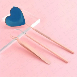 Ensemble de miroirs pour extensions de cils en acier inoxydable en forme de cœur avec pinces à pointe fine, outil de beauté pour une application précise des cils - Product Image 6