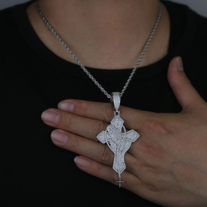Iced Out <b>Cross</b> Pendant Necklace Moissanite Diamond 925 Silver Hip Hop Religious Pendant <b>Chain</b> - Product Image 5
