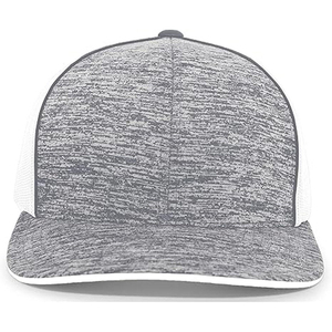 Unisex Mesh Trucker Cap Gray Heather White Back Adjustable 6-Panel Casual Spring <b>Summer</b> <b>Hat</b> - Product Image 2
