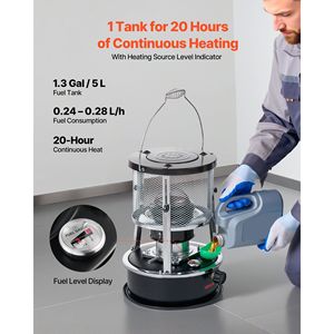 Stufa a Cherosene Portatile 9000 BTU 2-in-1 Non Elettrica per Interni ed Esterni con Altezza Regolabile e Fiamma Facile da Usare - Product Image 3