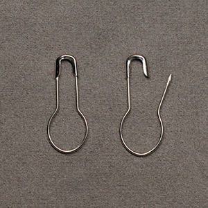 Reusable Braided Steel Nickel Plated Stitch Marker Safety Pin with Pear Shape - Product Image 4