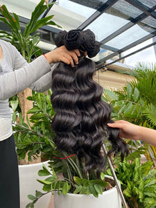 Extensions de cheveux humains pour femmes, mèches de cheveux naturels cambodgiens ondulés et bouclés, double trame machine - Product Image 4