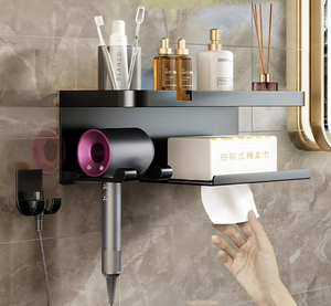 Support de Douche Mural Double Niveau en Aluminium OEM/ODM pour Salles de Bain Modernes – Organisateur Suspendu - Product Image 2