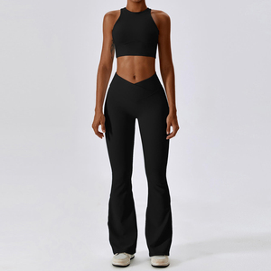 Conjunto Deportivo de Yoga para Mujer, 2 Piezas, con Leggings de Cintura Alta y Efecto Push-Up para Pilates, Running, Gimnasio y Entrenamiento - Product Image 5
