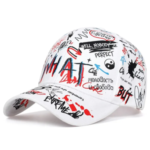 Casquettes de baseball imperméables en jersey éponge imprimées de lettres graffiti coréennes pour hommes et femmes, protection solaire extérieure printemps-automne - Product Image 2