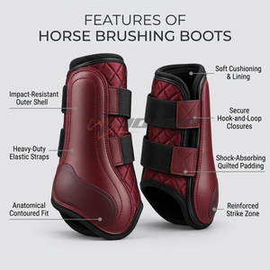 Bottes de brossage pour chevaux modernes, alliant confort, amorti, construction durable et fermeture sécurisée pour les écoles d'équitation - Product Image 2