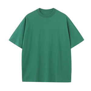 T-shirt en coton blanc surdimensionné pour homme, manches courtes, col rond, décontracté, uni, couleur unie, jersey tricoté - Product Image 3