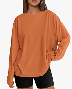 Camiseta de Yoga Oversize de Manga Larga para Mujer 2026, Cuello Redondo Básico, Ropa Casual de Entrenamiento con Tops de Otoño, Ropa Casual Y2K - Product Image 2
