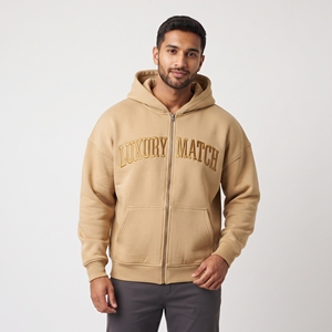 Sudadera con capucha y cremallera personalizada para hombre, 100% algodón, 450 g/m², forro polar, estilo urbano, para invierno. - Product Image 1