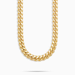 สร้อยคอทองคำแบบ Cuban Link รุ่นคลาสสิก CC05 จาก Banti Jewels สร้อยคอแบบ Miami Cuban Chain เงินแท้ 925 ชุบทอง 14K ประดับด้วยโมอิสซาไนต์ - Product Image 1