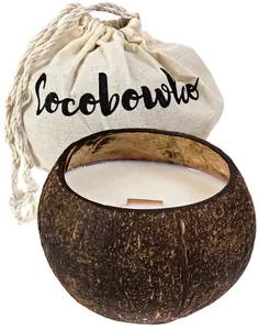 100% Natural Coconut Candle Scented Candle in Coconut Shell - Eco Friendly Coconut Bowl