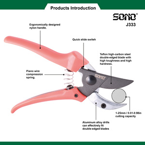 <b>SONO</b> J333 Industrial-grade DIY PTFE-coated High-carbon Steel Blades Smooth Plastic-handled Right-handed Pruning Shears Durable - Product Image 2