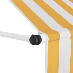 Tendone a 39.4 retrattile manuale a strisce bianche e arancioni \" - Product Image 4