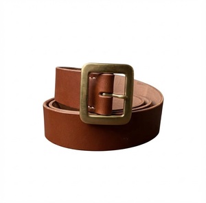 BS INTERNATIONAL NA224 Chocolate Colored Men'<b>s</b> Vintage Square Skull Steel Cow Hide Pin Buckle Heavy Duty Custom Length Durable - Product Image 5