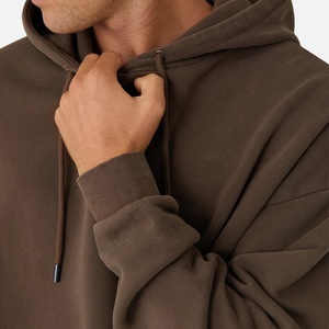 Wholesale 400 Grams Oversize Zipper-Up Plain Dyed Men's Winter Fleece Hoodie 100% Cotton Hip Hop <b>Waterproof</b> - Product Image 6