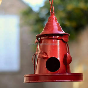 Nichoir décoratif en métal pour oiseaux, abri suspendu pour moineaux, pinsons et faune sauvage de jardin - Product Image 5