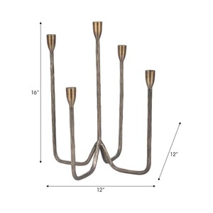 Support de bougie doré très demandé avec base en marbre 32,5 cm, décoration d'intérieur, support en métal - Product Image 4