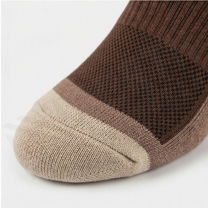 Brown Crew <b>Socks</b> Solid Color Knitted Breathable Cotton Polyester Spandex Adult Casual Daily Wear Autumn Style - Product Image 6