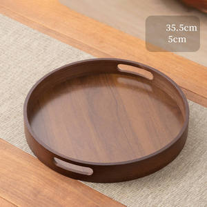Bandeja Rectangular de Madera Marrón para Té, Bandeja de Bambú Rectangular para Guardar Objetos, Ideal para la Hora del Té - Product Image 1