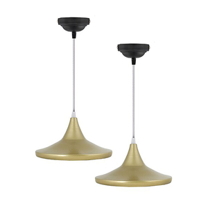 Lámpara Colgante Moderna de Latón, Forma Cónica Geométrica, Montaje en Techo, Diseño Minimalista para Interiores, Decoración para Sala de Estar y Hogar - Product Image 2