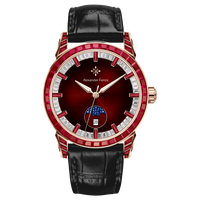 Jam Tangan Mekanis Pria Stainless Steel Buckle Sapphire Alexander Ferros 9081R-03 Otomatis Fashion Tahan Air 40mm Kulit