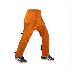 Pantalon de soudeur en cuir de vachette premium, résistant à la chaleur et aux flammes, protection des jambes, sécurité industrielle, lutte contre les incendies, niveau 500-1000°C - Product Image 1
