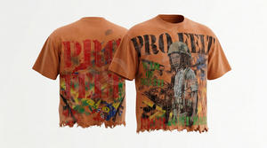 T-shirt Homme Décontracté à Manches Courtes Imprimé Streetwear Hip Hop Coupe Ample Respirant avec Logo Graphique Personnalisé Ourlet Effiloché Tendance Été - Product Image 3