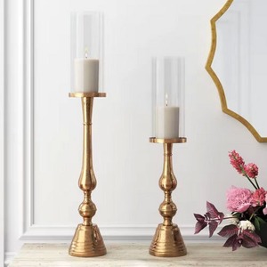 Sampat <b>Taper</b> <b>Candle</b> Holder Set with Dish Decorative Home Decoration Bronze Finish Vintage Style for Table Centerpiece - Product Image 3