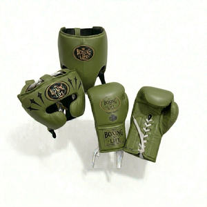 Conjunto de Equipo de Boxeo Resistente con Guantes con Cordones y Protector de Cabeza para Entrenamiento Diario - Product Image 4