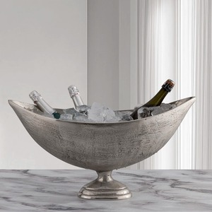 Cubo de hielo ovalado de lujo con patas plateadas, estilo vintage, para varias bebidas, enfriador decorativo para fiestas - Product Image 6