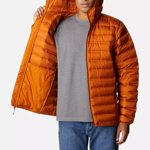 Chaqueta Acolchada con Capucha para Hombre, Color Naranja, Cierre de Cremallera, Resistente al Viento, Informal, de Invierno, Rellena de Sherpa, Diseño Floral, Exterior de Poliéster, Corte Regular - Product Image 4