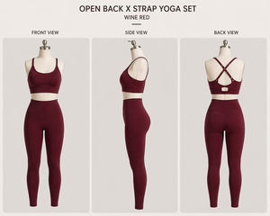 Women's Burgundy Leggings Set Sports <b>Bra</b> Yoga Workout Activewear Fitness Clothing Custom Private Label OEM ODM - Product Image 2