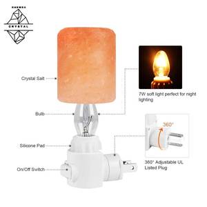 Lampe en sel de l'Himalaya en cristal naturel avec base en bois, faite à la main, de haute qualité, décoration d'intérieur, design floral Feng Shui, lumière chaude - Product Image 3