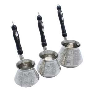 Cafetera Turca/Griega/Árabe de Latón para Estufa, Cezve Ibrik Briki con Mango de Madera - Product Image 4