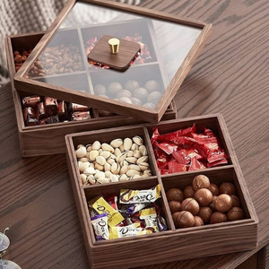 Boîte à bonbons écologique avec couvercle, forme rectangulaire, pour collations de fête, noix, chocolat, conteneur de rangement, design minimaliste, couleur unie - Product Image 3