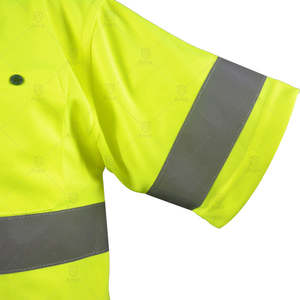 Polo de travail jaune fluorescent haute visibilité pour homme, coupe-vent, uniforme de sécurité réfléchissant, en nylon, T-shirt de sécurité - Product Image 4