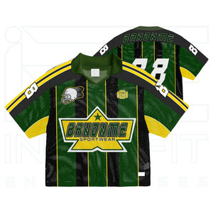 Camiseta Deportiva Personalizada de Malla de Poliéster con Diseños Sublimados, Estilo Retro, Roja, para Club de Fútbol Americano - Product Image 6