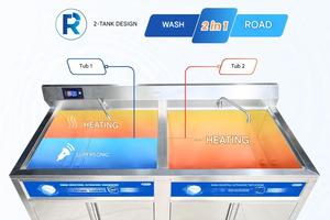Lavavajillas Ultrasónico Eléctrico Comercial Rama RB-1800 Pro, Doble Tanque, 8000W, Acero Inoxidable 304, Desengrasado Profundo y Limpieza Higiénica al 99.9% - Product Image 6