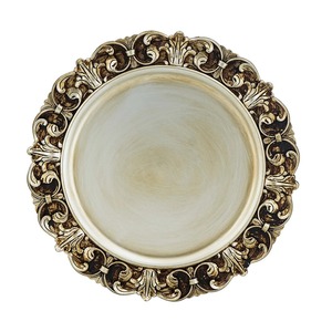 Assiette de service dorée de style royal pour table à manger, aspect antique, élégante, vintage, décorative. - Product Image 1