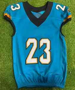 Camiseta de Fútbol Americano Personalizada con Logotipo para Hombre, Blanca y Azul Marino, con Número 36 Estampado y Dobladillo Elástico - Product Image 3