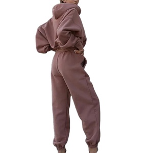 2025 personnalisé femmes épais polaire Chenille Patch à capuche survêtement survêtement solide motif hiver pull avec broderie Chenille - Product Image 2