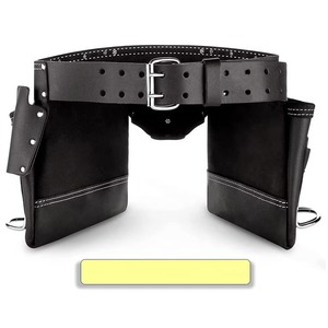 Custom 2026 Black Leather <b>Tool</b> <b>Belt</b> With Multiple Pockets And Adjustable Strap For Workshop Equipment Storage - Product Image 2