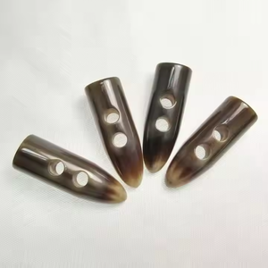 Good Quality Custom Buffalo Horn <b>Toggle</b> <b>Button</b> 2-Hole Natural Jacket with Shank Style for Clothing - Product Image 1