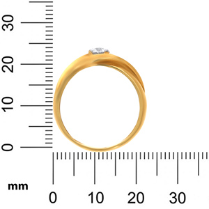 Desert Moon <b>Men</b> Solitaire <b>Ring</b> Luxury Round Brilliant Cut Solitaire Diamond <b>Ring</b> in 18K Yellow Gold Modern Sculpted Wide <b>Ring</b> - Product Image 5