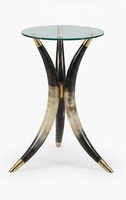Nouvelle table basse en verre Art Déco avec base en forme de corne, table de salon intérieure, meuble décoratif moderne fait main