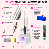 Machine à percer les ongles portable en aluminium 35000 tr/min Lime à ongles électrique Rechargeable Ponceuse Gel à ongles Polissage Salon Pédicure Manucure