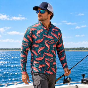 Chemise de pêche à col zippé en poly-spandex 160 GSM, marque privée, protection UPF, pour hommes, destinée aux détaillants - Product Image 5