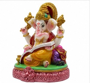 Sculpture de Ganesha en résine blanche polie Sulfax Trading, artisanat traditionnel, décoration religieuse pour la maison, le bureau, le temple, la table, Diwali - Product Image 3
