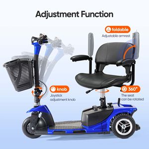 Scooter Elettrico Pieghevole a 3 Ruote per Adulti, Robusto con Cestino Motorizzato, Velocità Massima 24 km/h - Product Image 2